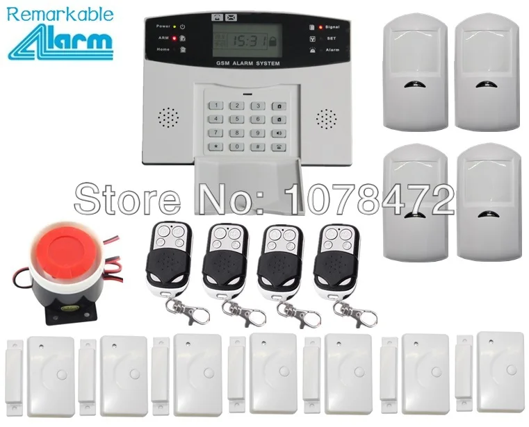 

Free Shipping,English/French/Spanish/Czech/Romanian voice for option, 8 wired 99 wireless defense zones SMS GSM alarm system