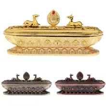 Тибетский сплав цветок статуя благовония курильница Металл Арома печь пепельница украшения дома и офиса