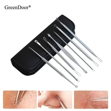 7 шт./лот маска для удаления угрей и черных точек вакуумный Для женщин Красота прыщ, шрам, акне инструмент для удаления прыщей игла экстрактор для удаления набор инструментов