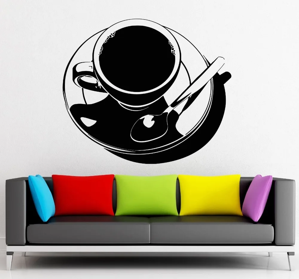 Wall Stickers Vinyl Decal Tea Coffee Shop Cafe Cup Kitchen Dinnerin