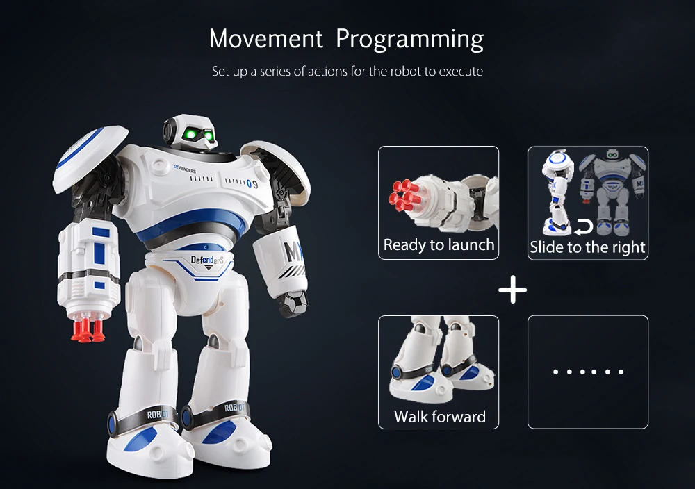 JJRC R1 защитники инфракрасного управления робот RTR программируемое движение/ракета стрельба/Раздвижные ходьба танцы режим