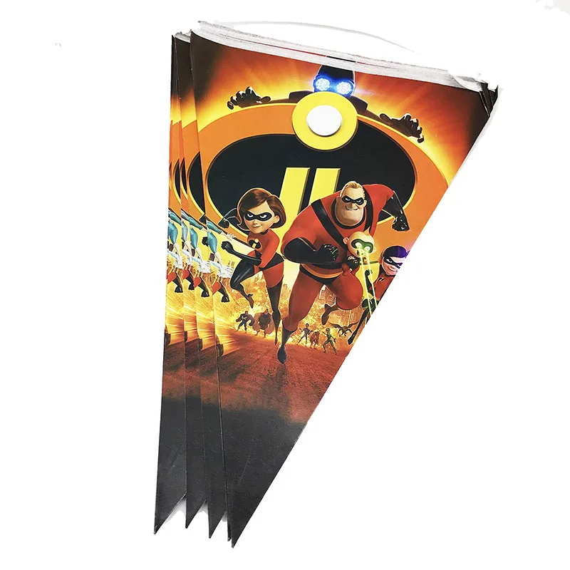 Суперсемейка тема вечерние украшения детский душ вечерние поставки Incredibles2 тема бумажные тарелки и стаканы салфетки баннеры выбросы - Цвет: 10pcs banners