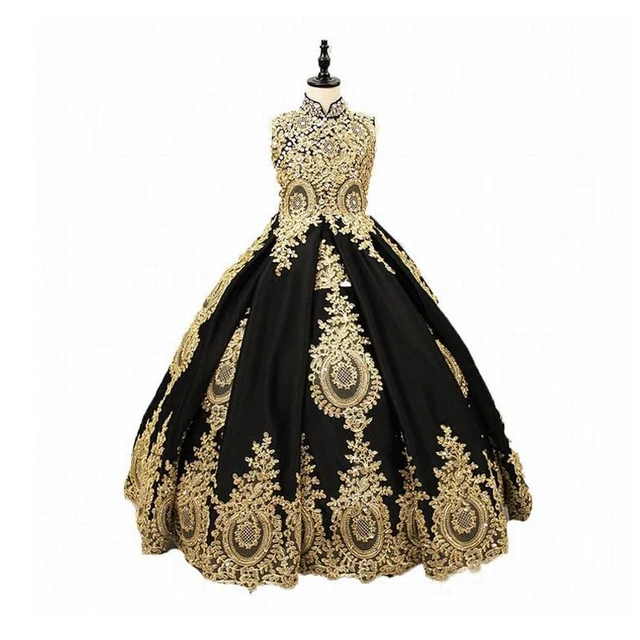 kids black and gold dress