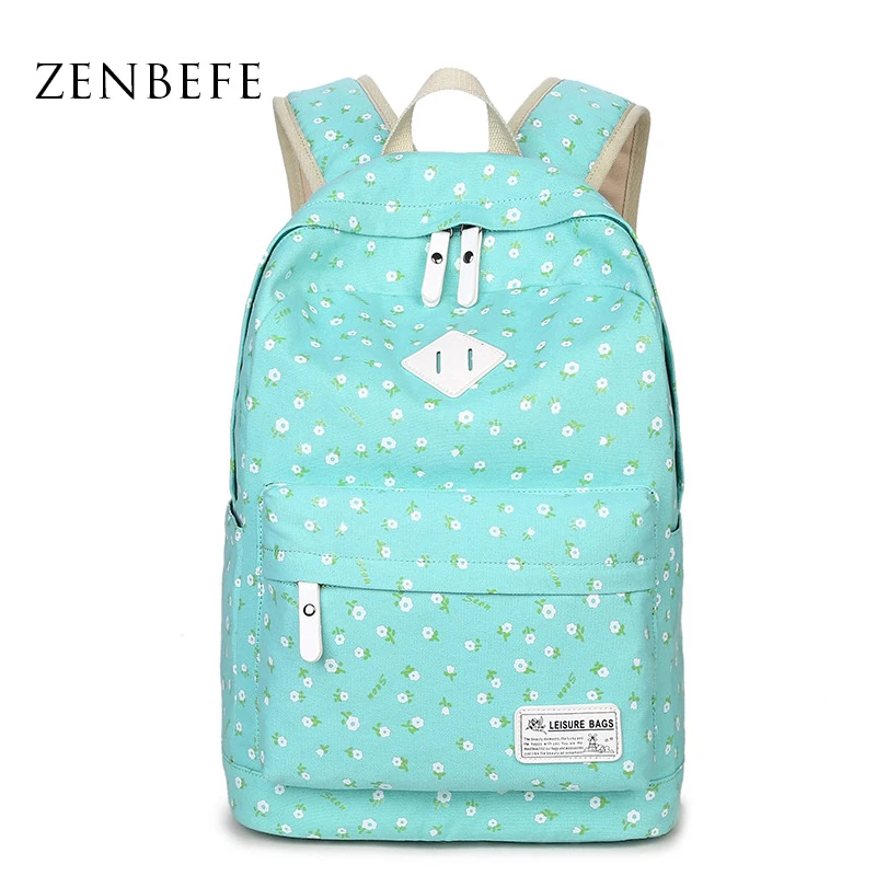 ZENBEFE Printing Backpacks Fashion Backpack Female Light Weight Women
