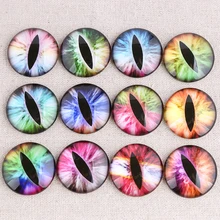 Reidgaller 50 шт Смешанные глаза Дракона фото стекло кабошон 12 мм 10 мм 8 мм diy плоская задняя часть ручной работы ювелирных изделий