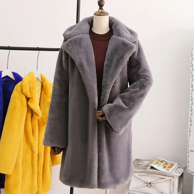 Однотонные женские пальто из искусственного меха зимние теплые толстые приталенные меховые пальто и куртки женские 10 цветов Femme ZA меховые пальто cwf0055-5 - Цвет: Серебристый