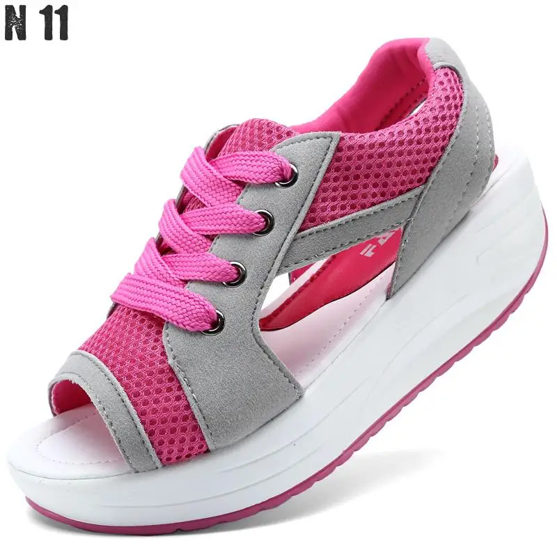 2017 New Fashion Summer Women s Sandals Casual Mesh Breathable Shoes Women Ladies Wedges Sandals Lace