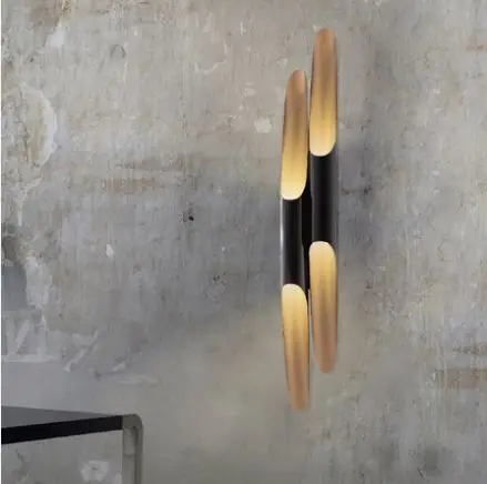 

Postmodern Nordic creative wall lamp living room dining room bedroom model room villa oblique aluminum tube led wall lamp