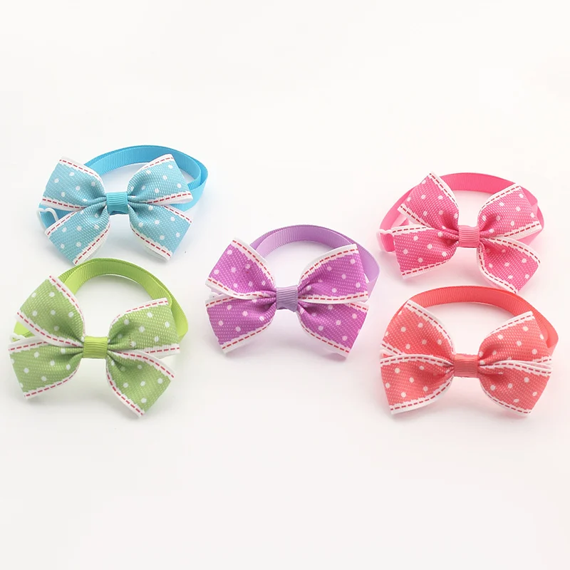 

Armi store Handmade Polka Dot Pattern Ribbonn Dog Tie Bow Ties For Dog 31024 Pet Collar Accessories Wholesale