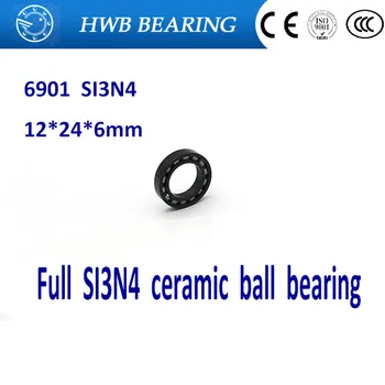 

Free shipping 6901 full SI3N4 ceramic deep groove ball bearing 12x24x6mm full complement 61901 P5 ABEC5