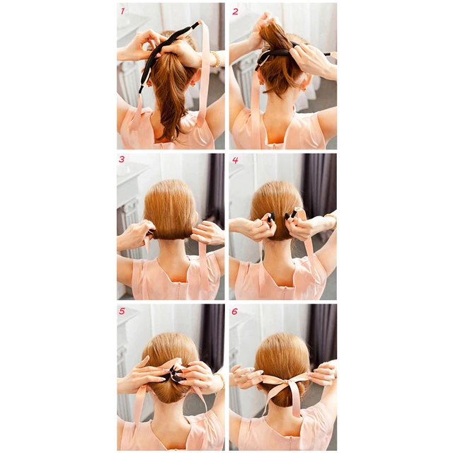 Fashion Women Hair Accessories New Hair Curls Bun Head Band Hair Maker Magic Hair Making Tool Ribbon Bowknot Bun Maker New