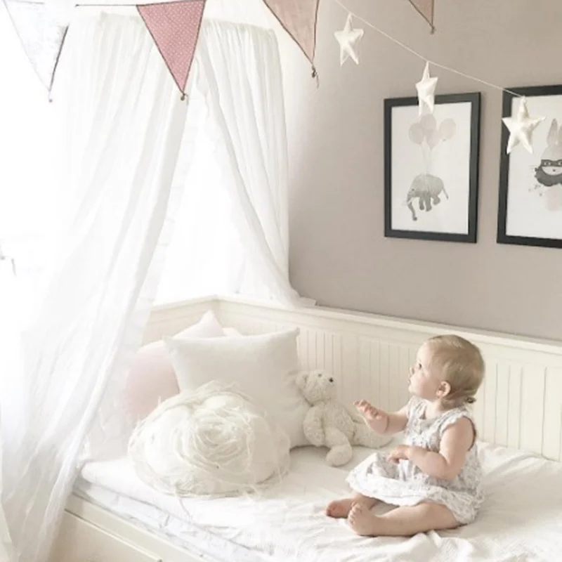 

Fashion Nordic Style Dome Mosquito Nets Curtain for Bedding Set Princess Bed Valance Bed Netting Kids Room Decor Newest