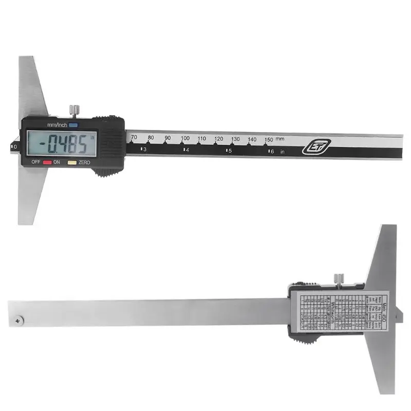 0 150mm 6 digital depth gauge vernier stainless steel caliper mminch 0 150mm 6 digital depth gauge vernier stainless steel caliper mminch