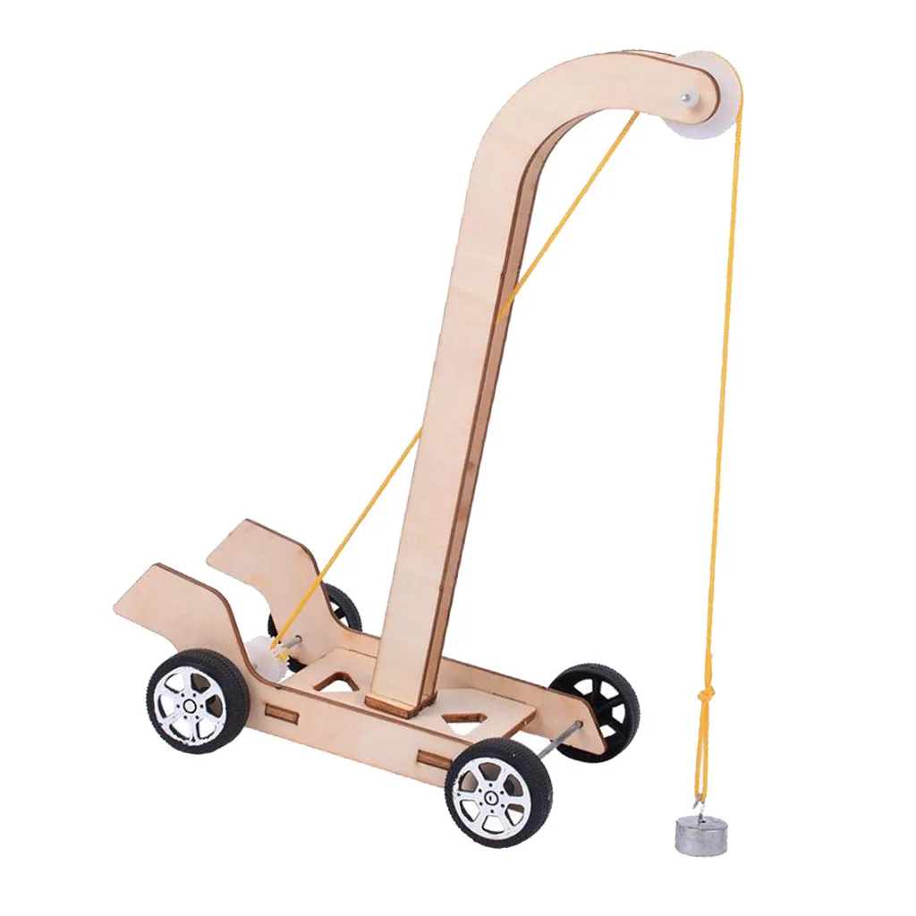 Wooden DIY Educational Science Gravity Car Toy Experiment Kits for Kids Students School Teaching Supplies