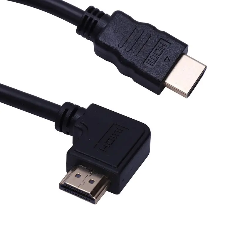 90 градусов прямой угол А к Hdmi 2,0 высокоскоростной кабель, Позолоченный разъем, 18G, поддержка Ethernet, 3D, 4K и возврат звука