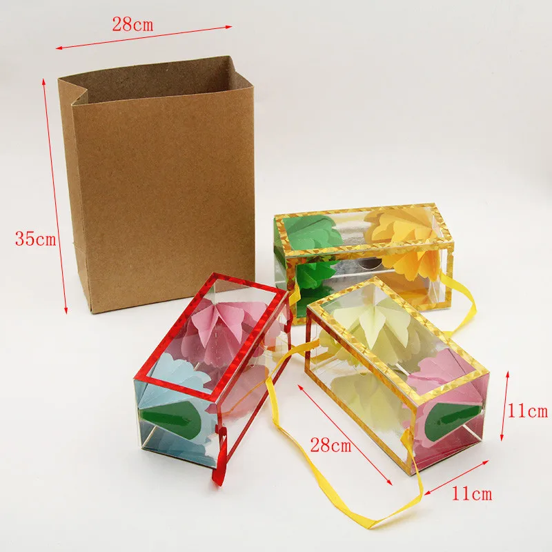 Большой появляющийся цветок коробки мешок мечты Волшебные трюки размер(28*11*11 см) цветок из пустой коробки сценический магический реквизит маг иллюзия