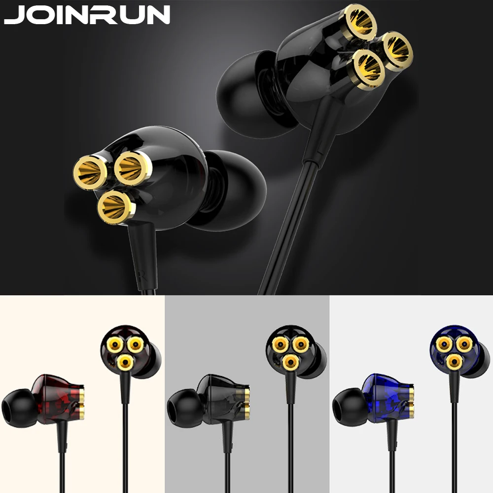 Joinrun QS1 Kopfhörer Headset Gamer 6 Dynamische Treiber Einheit In ohr Bass Stereo Sport Kopfhörer Headset mit MIC Für Telefon computer Günstig