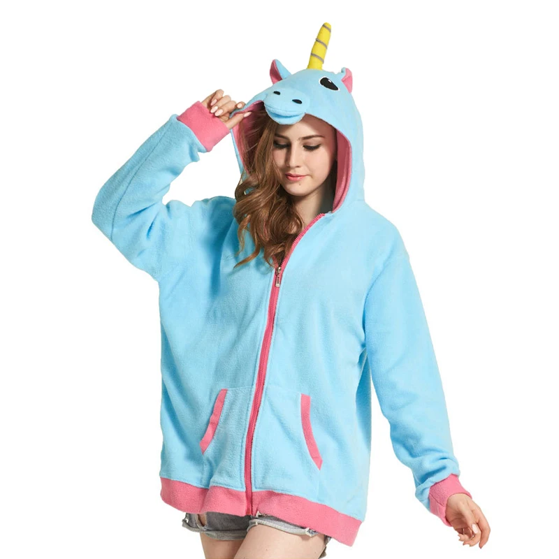 New Novelty Women Hoodies Fashion Cartoon unicorn Sweatshirts Tracksuits Women gardigan hoodies Girl Winter cute Hooded Jacket 9