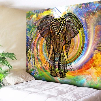 

Mandala Elephant Tapestry Moroccan Indian Decorative Wall Tapestries Rainbow Forest Cyclone Wall Carpets Hanging Couch Blanket