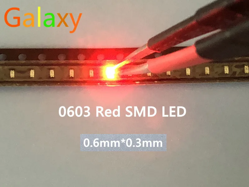100 шт./лот небольшие красные лампы 0603 SMD LED красный светодиод Бесплатная доставка |