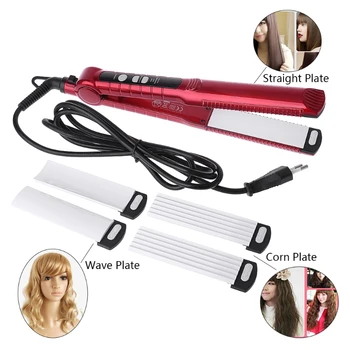 

Professional Salon Hair Straightener Curler Ceramic Interchangeable Curling Iron EU/AU/UK/US Plug 100-240V