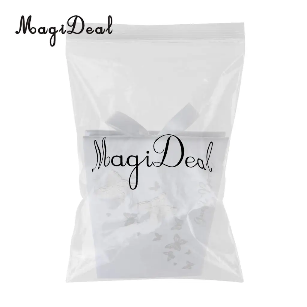 MagiDeal High Quality Wedding Guest Book Butterfly Bowknot White Satin Elegant Ceremony Party Gift for Engagement Party Supplies