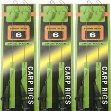 6 компл./упак. для рыбалки на карпа, ручной работы крючок для ловли карпа с покрытием из плетеной лески рыболовные крючки сверхмощный клип-рыболовные принадлежности Размеры 6#4