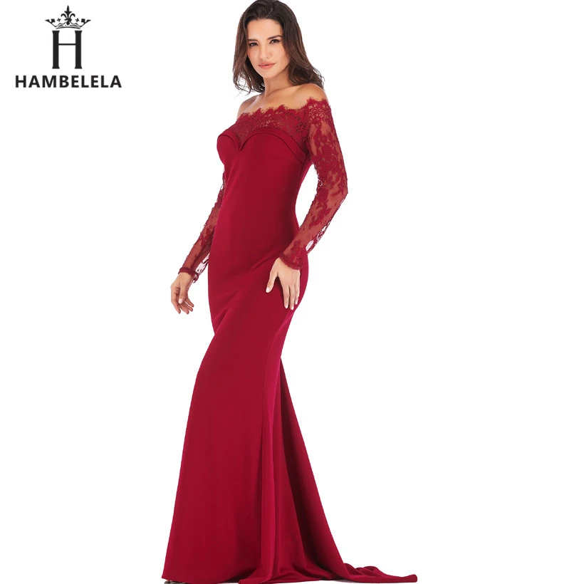 HAMBELELA Robe De Soiree Longue Long Sleeve Mermaid Evening Dresses Formal Evening Gowns China Vestido Longo Bodycon Lace Dress (11)