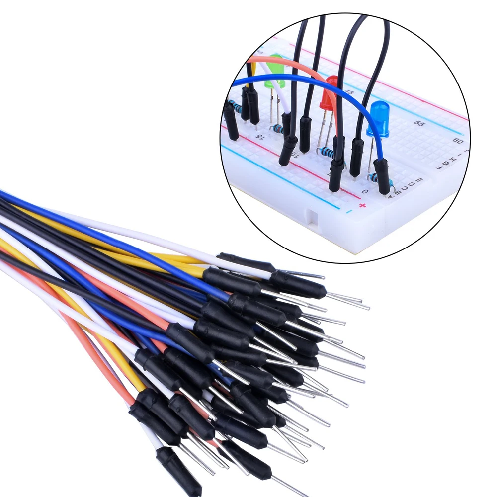 

65pcs/lot Jump Wire Cable Male to Male Flexible Jumper Wires for arduino Breadboard DIY Starter Kit
