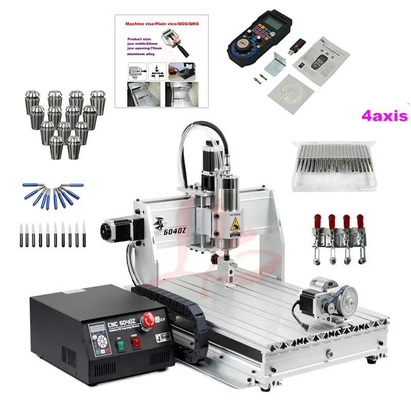 

4 axis CNC router 6040 800W wood carving machine USB port Mach3 control Woodworking Milling Engraver Machine with handwheel