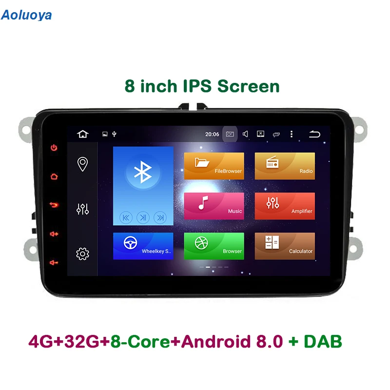 Aoluoya 8 &quotIPS 4G RAM Octa Core Android 0 автомобильный dvd-плеер для Фольксваген Гольф 5 6 Polo Passat