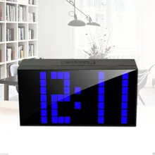Wall Mount Desktop Snooze LED Digital Alarm Clock Large Display with Temperature Date Countdown Timer for