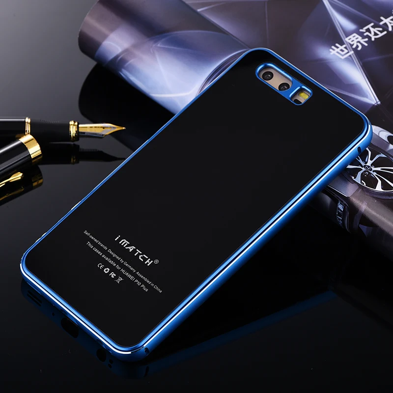 IMatch Алюминий металлический корпус для Huawei p10/p10 плюс роскошный 9 H твердость закаленного Стекло Крышка жесткий защитный телефонные чехлы