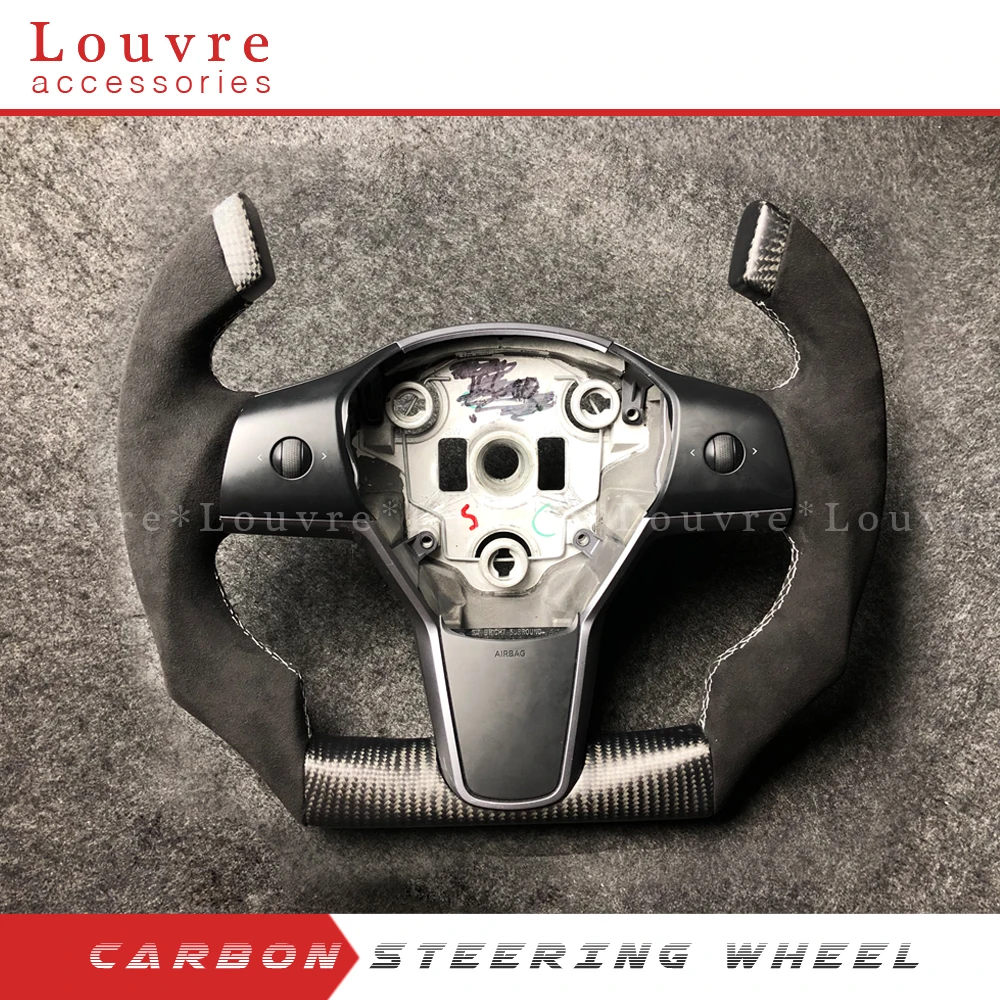 For Tesla 3 Carbon Fiber Steering Wheel universal Replacement original steering wheel