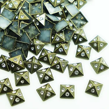 

SINUAN Square Rivet Hot-Fix Rivet 8Mm Rivets For Clothes Plating Rhinestone Spikes Gold Zinc Alloy Close-End Studs Decorations