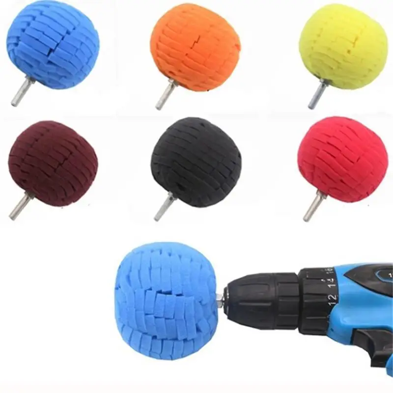 1pc 9.5cm/3.74inch Sponge Polishing Ball Finishing Buffing Pad For Car Wheel Polishing For Auto Motorcycle