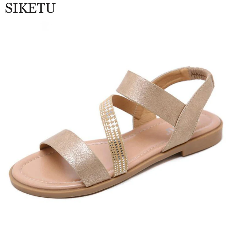

New Hot Sale Summer Slip On Shoes Sandals Women Peep-toe Flat Shoes Roman Sandals Mujer Sandalias Ladies Flip Flops Sandal c419