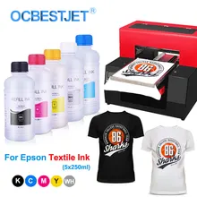 5x250 мл текстильные чернила для Epson P50 L800 L805 L1800 R1900 R2000 R3000 чернила Dtg для текстильной печати текстильные чернила для Dtg принтера
