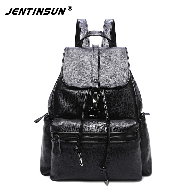

Fashion Designer Genuine Leather Women Backpack Drawstring School Bags For Teenagers Girls Female Travel BackPack Bolsa Mochila