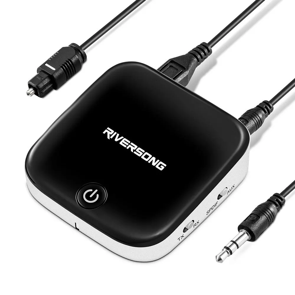 Bluetooth 4.1 Transmitter  Receiver Wireless 3.5mm Audio Adapter aptX Low Latency Pair 2 At Once For TV  Car Sound System (5)