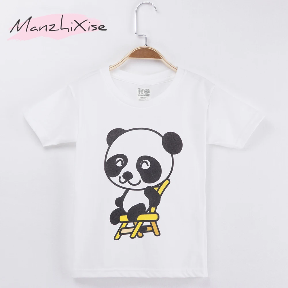 

2019 Children T-shirt Panda Cartoon Funny Cotton Short Girl and Boy T Shirts Kids Clothes Baby Tops Child Shirt Free Shipping