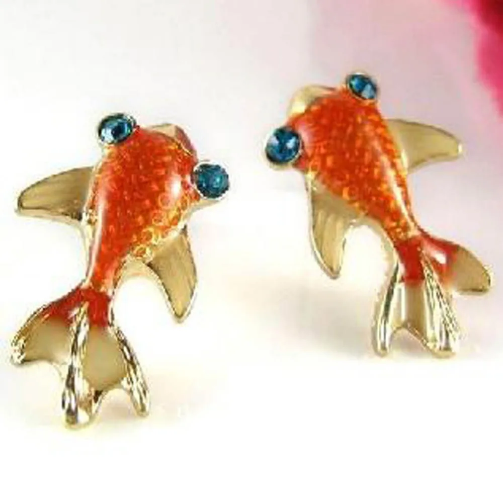Low Price Wholesale Fashion Bohemian Style Earrings Gold Small Fish Ear