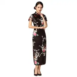 Осень новый район китайский Cheongsam Плюс Размеры 3XL-6XL Qipao длинные Club платье с цветочным принтом Vestidos невесты нарядные платья для свадьбы