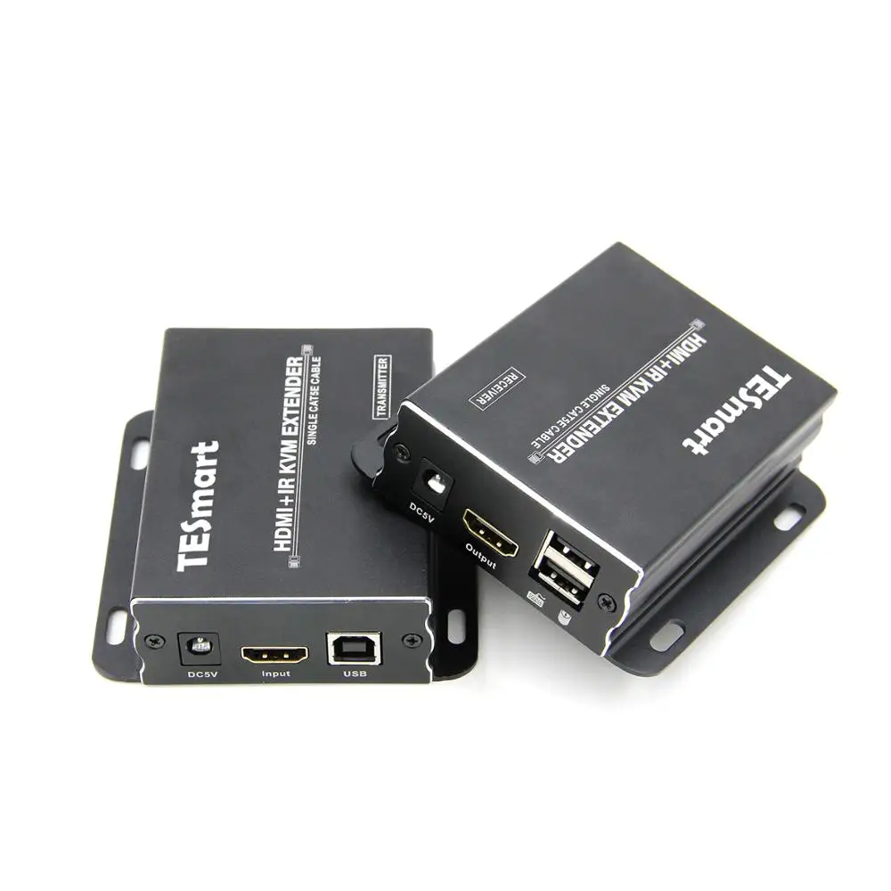 TESmart KVM HDMI удлинитель 60 м USB HDMI IR KVM удлинитель CAT5e/6(1 удлинитель TX+ 1 удлинитель RX) поддержка 1920*1080@ 60 Гц