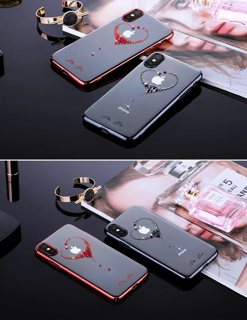 KINGXBAR Case for iPhone 6 6s X 8 7 Plus Case Jewelled Phone Cases for iPhone 7 Cover Swarovski Element Crystal Transparent Hard   (12)