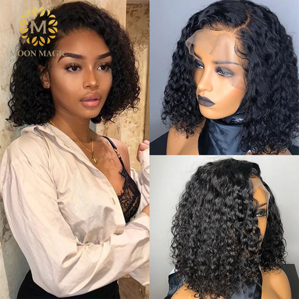 

150% Density Short Curly Wig 13x6 Deep Part Curly Bob Human Hair Wigs Deep Curly Lace Front Wigs For Black Women