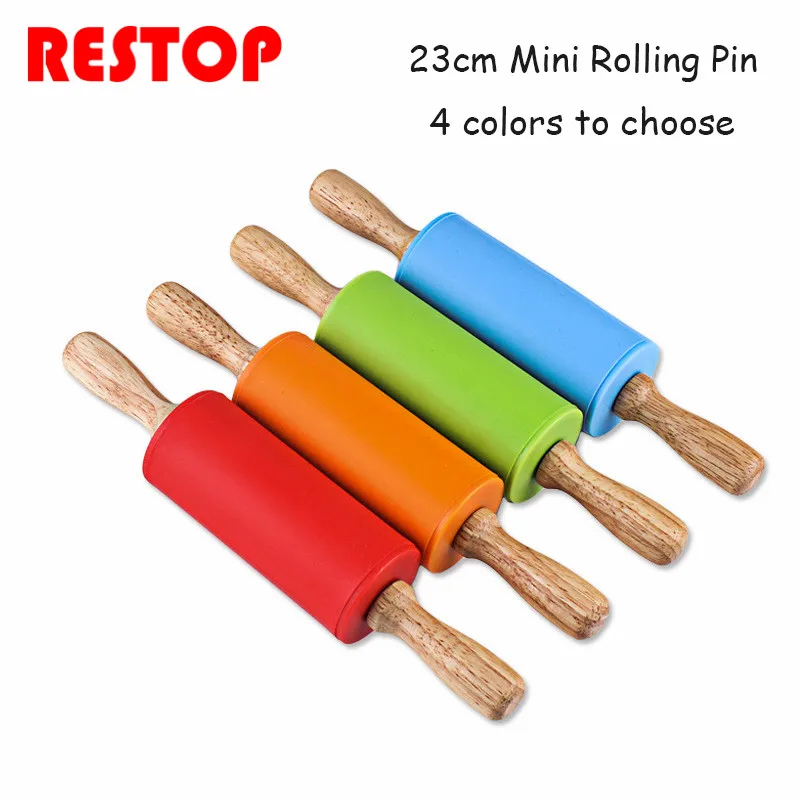 22.5*4.3cm Mini Silicone Rolling Pin Baking Fondant Cake Pastry Roller