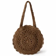 Bohemian Straw Bags for Women Summer Rattan Shoulder Bags Handmade Knitted Travel Big Totes Bag Ladies Circle Beach Handbags