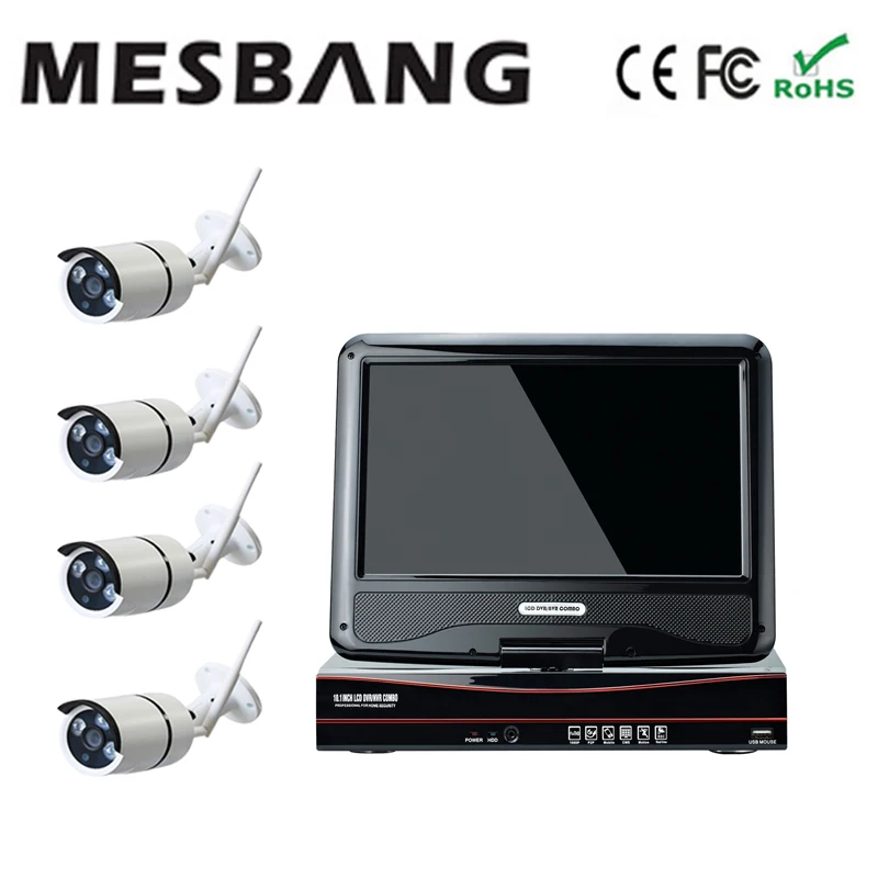 New 960P 1.3P CCTV Camera System wireless IP security camera system kits wifi NVR with 10inch monitor | Безопасность и защита