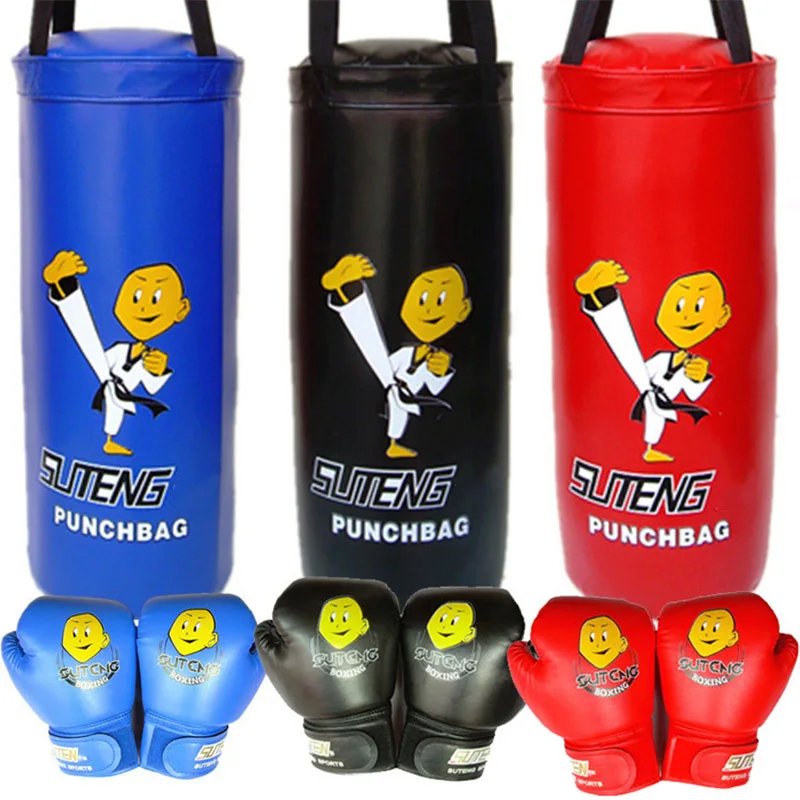 1-Set-Cartoon-Children-Boxing-Sandbag-And-Gloves-Sandbags-Singles-Fights-Equipment-Fighting-Kids-Protective-Gear